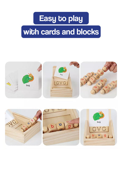 Juguete Didáctico de Letras CVC Giratorias de Madera