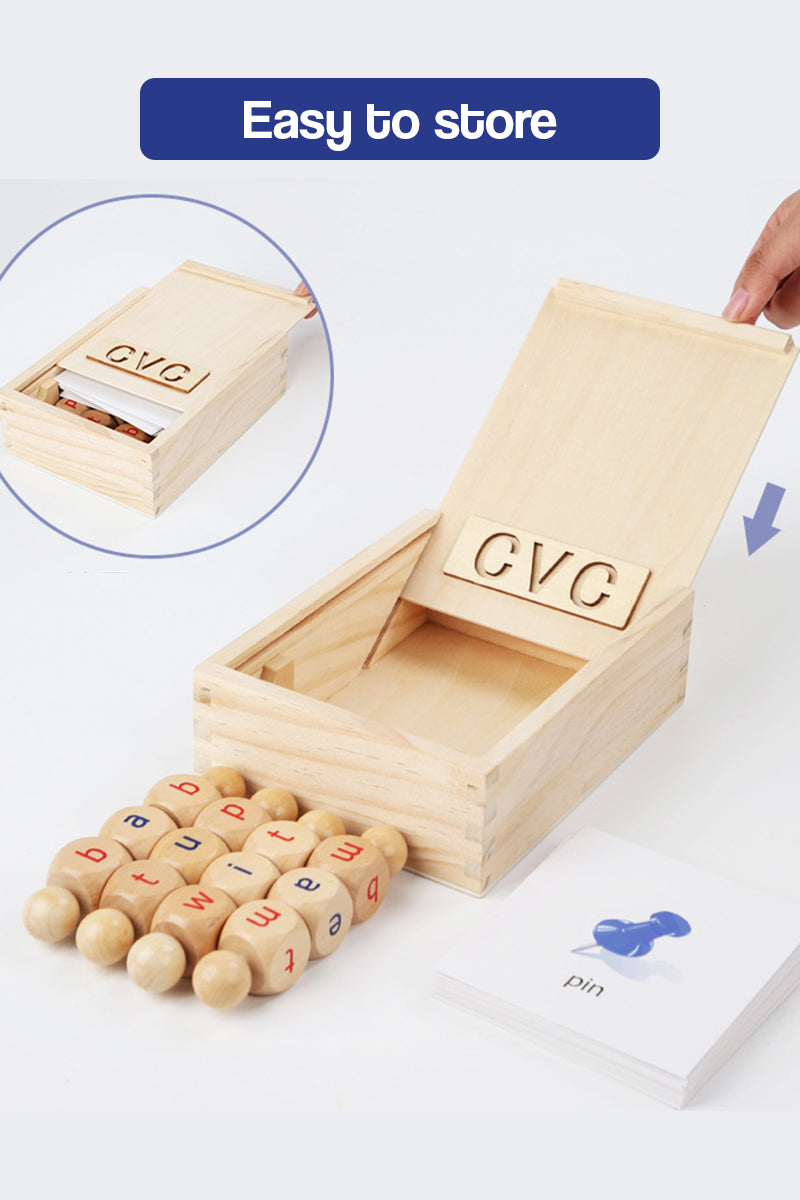 Juguete Didáctico de Letras CVC Giratorias de Madera