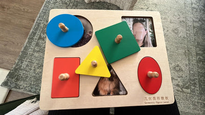 Ensemble de 4 puzzles Montessori avec formes géométriques dissociées