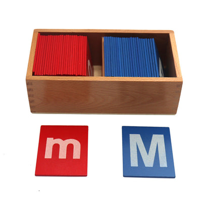 Grand ensemble d'alphabet Montessori en papier de verre majuscules et minuscules