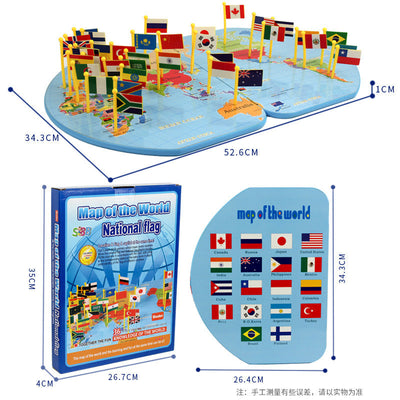 Carte du monde des drapeaux nationaux - Les meilleurs jouets Montessori