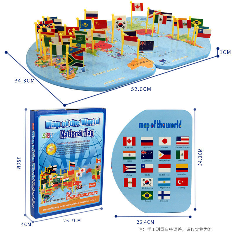 Mapa de la bandera nacional del mundo - Los mejores juguetes Montessori