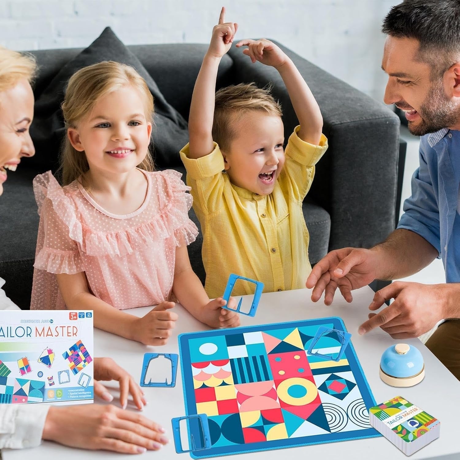 Fidtoy Tailor Master Interactive Pattern Challenge Game for Kids | Multiplayer Pattern Matching Board Game, Two-Player Color & Shape Challenge, Focus, Observation, Memory & Social Play Toy Age 2-6