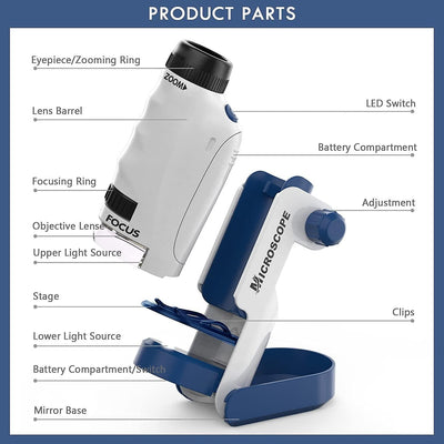 Microscope scientifique portable STEM Kit d'expérimentation avec zoom 120x - 220
