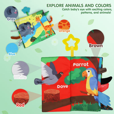 Lot de 2 livres doux froissés Fidtoy pour bébés de 0 à 6 mois, jouet sensoriel