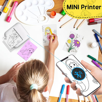 Mini Imprimante Thermique Portable de Poche Bluetooth avec Lumière LED - X3