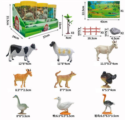 Mini Figurines Animaux de la Ferme avec Arbre - 388