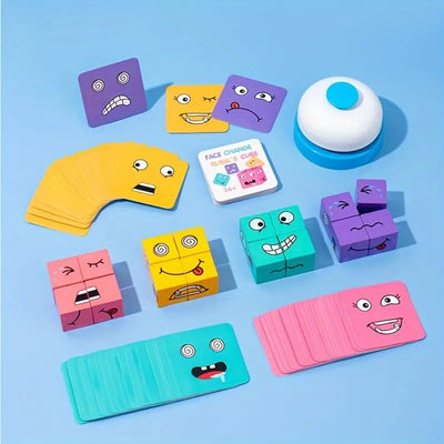 Cubo Mágico de Madera con Caras Cambiantes y Zumbador - 2 a 4 Jugadores