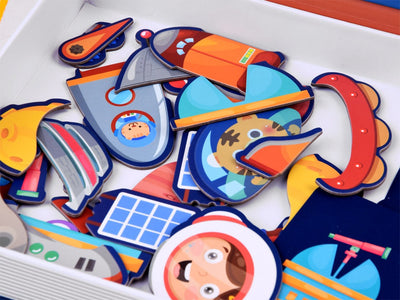 Livre de Puzzles Magnétiques STEAM 50 pièces - Thème Spatial