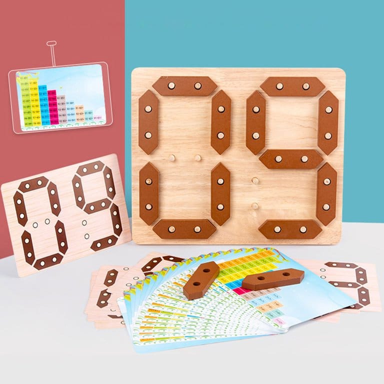 Tablette numérique en bois pour l'apprentissage de l'addition et de la soustraction - 032