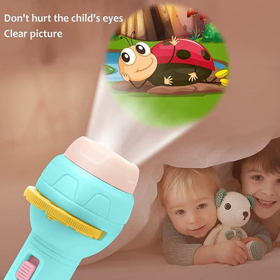Fidtoy Mini Multiple Flash Light Projection Play Set for Kids Storytelling Bedtime Pattern Projector Toy