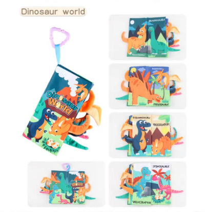 Livres en tissu doux pour bébé à 4 queues d'animaux - Livres sensoriels en tissu pour l'apprentissage précoce