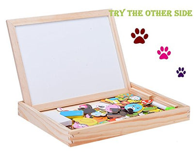 Puzzle en bois multifonctionnel avec panneau de saveurs et tableau créatif