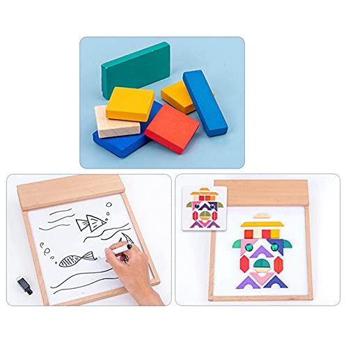 Tableau magnétique multifonctionnel en bois avec puzzle de dessin - 659
