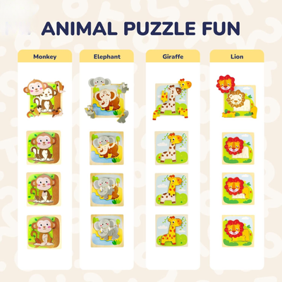 MiniMind™ Wooden Chunky Puzzle Set - Montessori Learning Toys for Toddlers