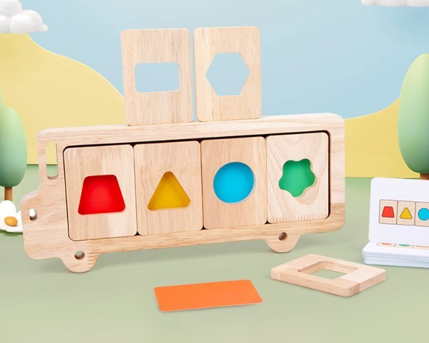 Puzle tridimensional de geometría para educación temprana y cognición del color para bebés