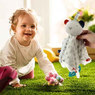Lot de 2 doudous pour nouveau-nés, jouets sensoriels pour bébés, peluches animales douces pour nouveau-nés, cadeaux, jouets doux au toucher pour câlins