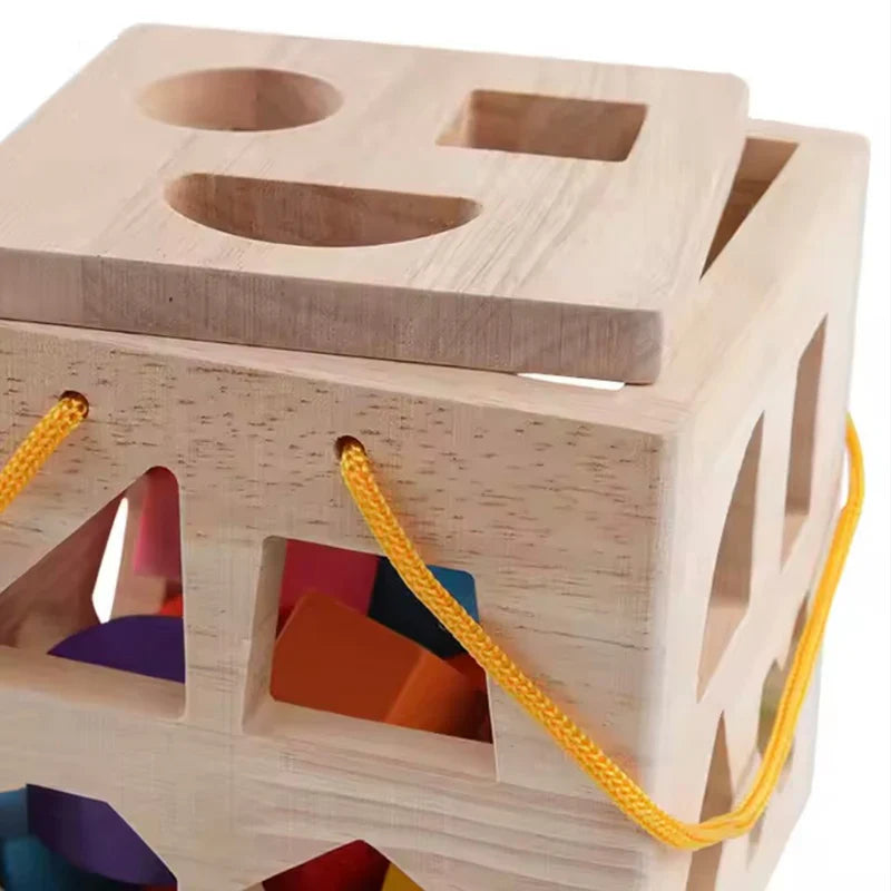 Bloques de Construcción Geométricos de Madera para Bebé