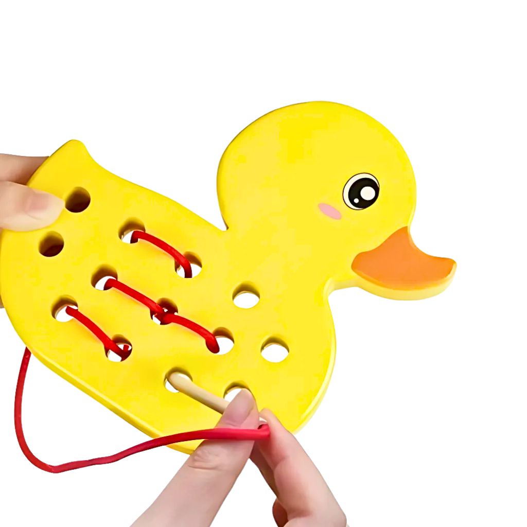 Wooden Duck and Elephant Lacing Set