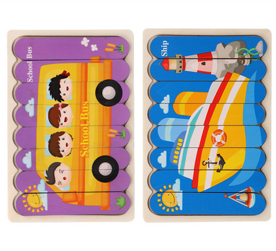 Juegos de rompecabezas Montessori reversibles (juego de 2)