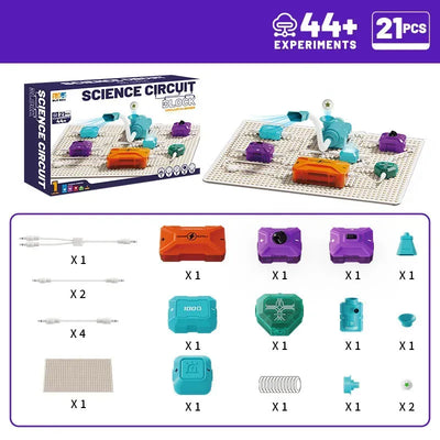 Bloques electrónicos Circuito científico Aspiradora 44 experimentos 21 piezas - 001