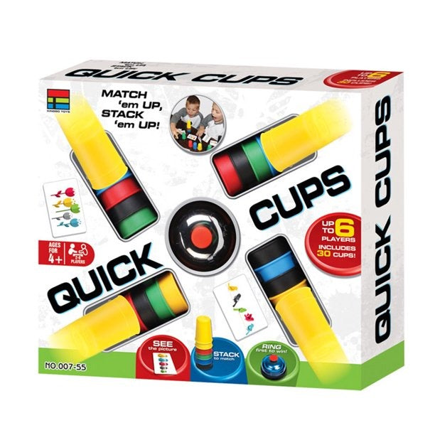 Fidtoy Speed Cups Challenge Family Fun Stacking Cup Game for Kids Ages 4+, 30 Color Cups with 24 Picture Cards and Bell for Reflex, Color Matching and Family Party Play