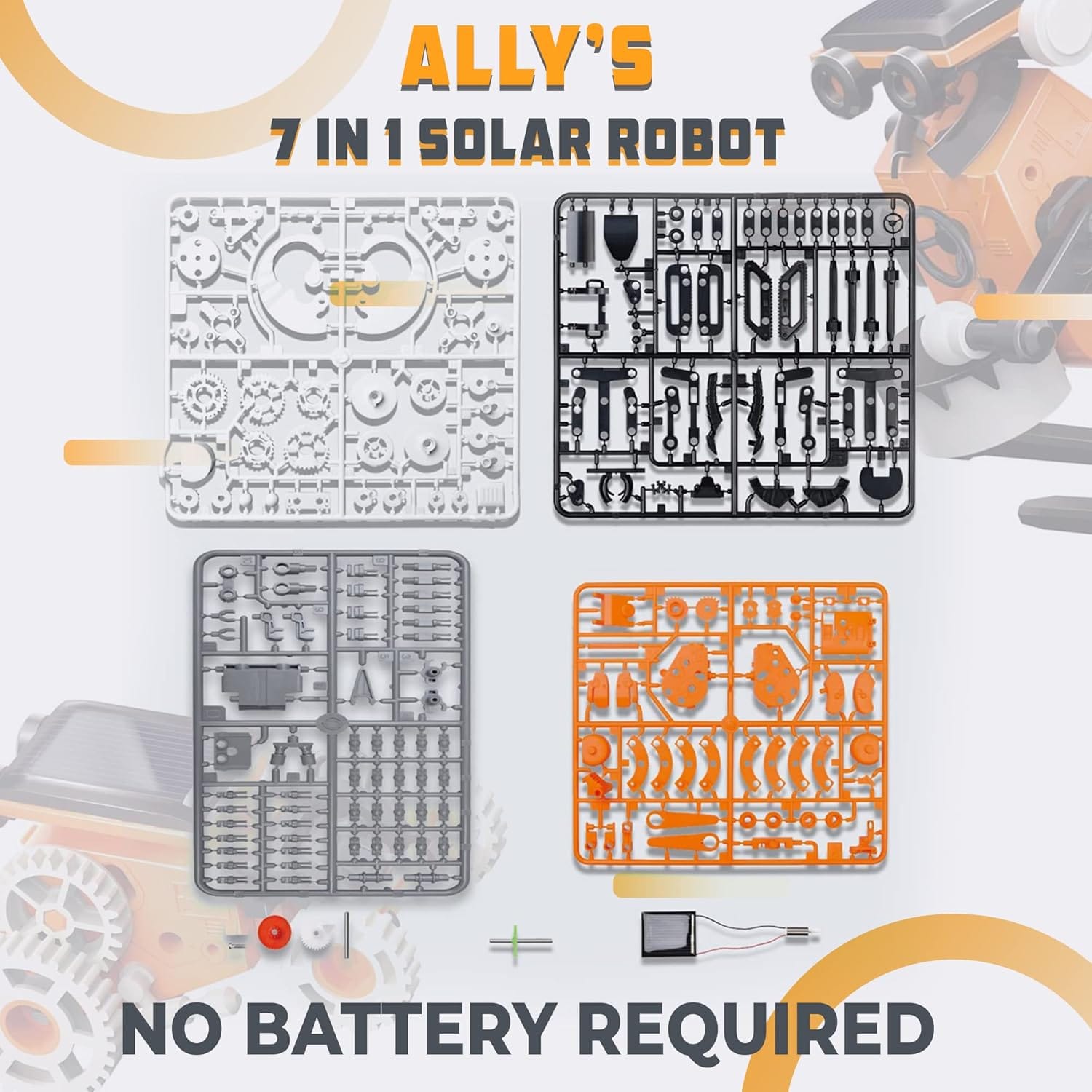 Fidtoy Kit Robot Solaire 7 en 1 STEM pour Enfants, Jouet de Construction Robotique Solaire DIY, Kit Scientifique d'Ingénierie sur les Énergies Renouvelables, Âge 8+
