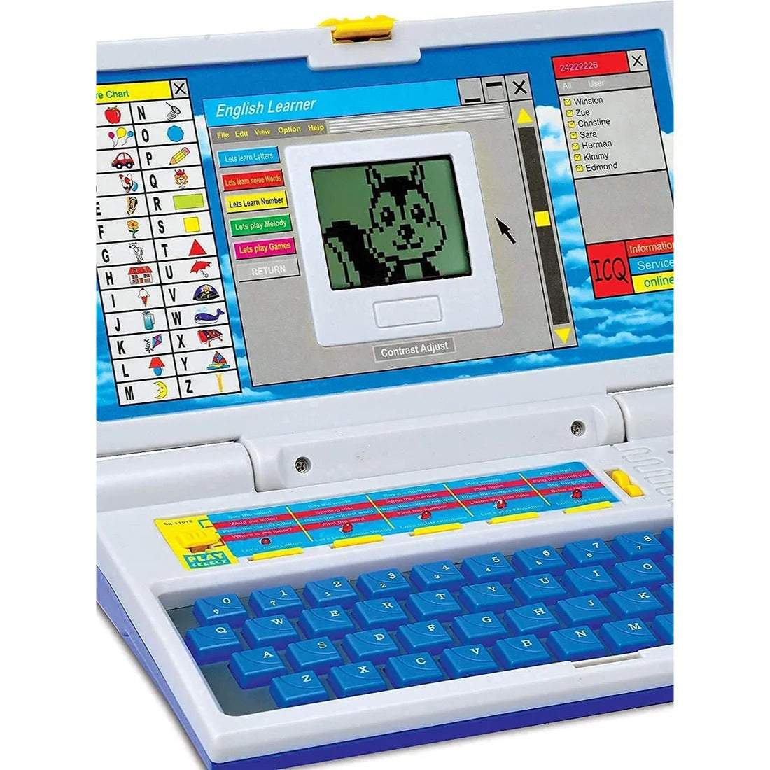 Fidtoy Learning English Learner Laptop Toy with 20 Activities for Kids Letter Number Spelling Play