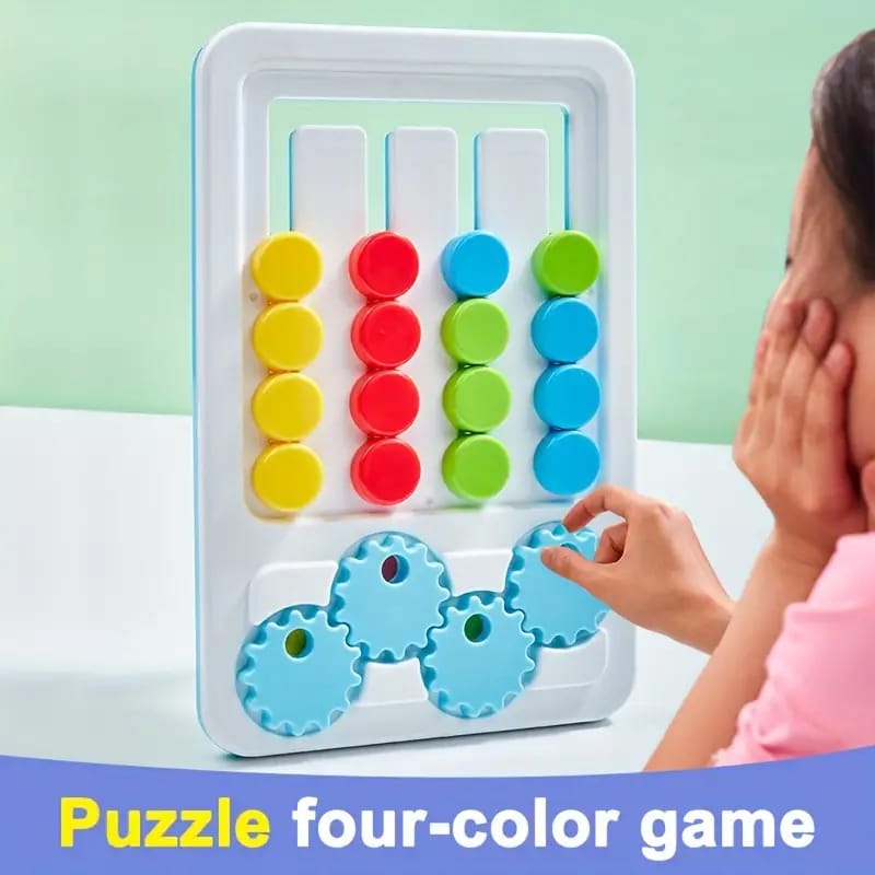 Juego de Lógica 2 en 1 de Engranajes con Patrón de Cuatro Colores - 006