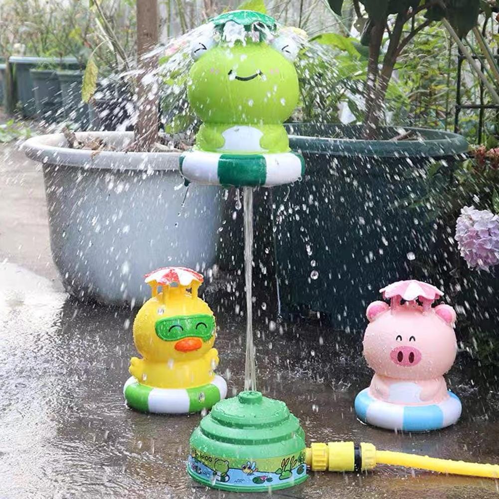 Fidtoy Outdoor Water Rotating Rocket Sprinkler Fountain Set Plastic Backyard Rocket Water Sprinkler Toy for Kids Ages 2-6