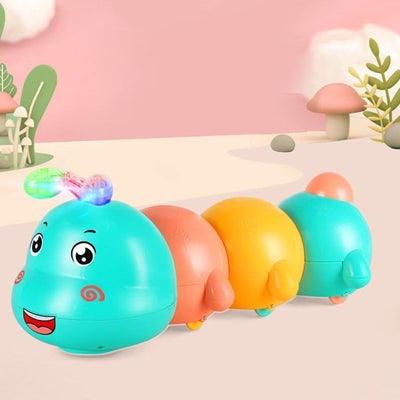 Fidtoy Magnetic Electric Caterpillar Light Sound Toy Set for Toddlers Crawling Music Play Age 12M+