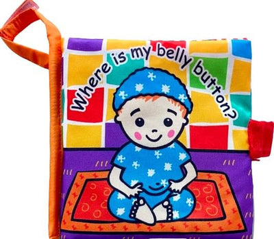 BOOK BOND Où est mon nombril ? Livre en tissu pour bébé et jeune enfant de 0 à 3 ans | Pages bruissantes pour le jeu sensoriel | Facile à transporter | Cadeau de premier anniversaire pour garçons et filles