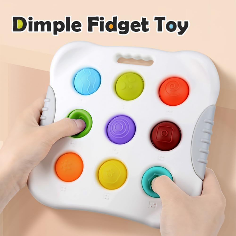 Jouet Fidget Dimple Digits, Jouet Fidget Popper à Fossettes Chiffres et Formes, Jouets Pop Dimple pour Tout-Petits 1-3 Ans, Jouet Fidget Simple à Fossettes, Jouets d'Apprentissage des Nombres