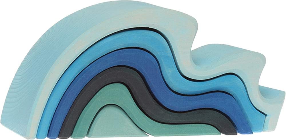 Fidtoy Sea Waves Rainbow Toys Jouet à empiler en bois pour enfants