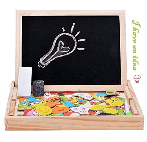 Puzzle en bois multifonctionnel avec panneau de saveurs et tableau créatif