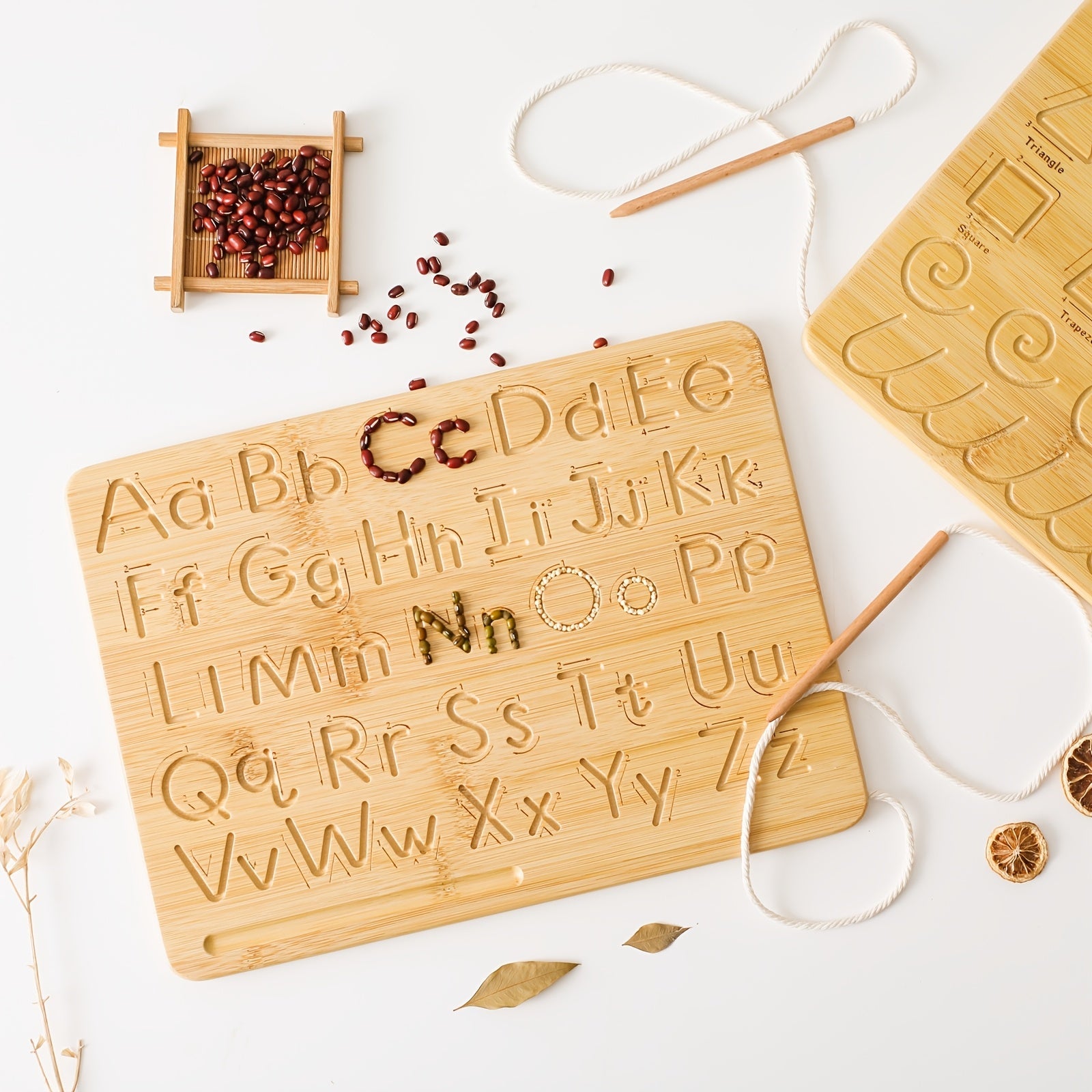Fidtoy Tableau d'apprentissage en bois avec lettres et chiffres | Jouet d'apprentissage et de comptage Montessori pour enfants de 3 ans et plus