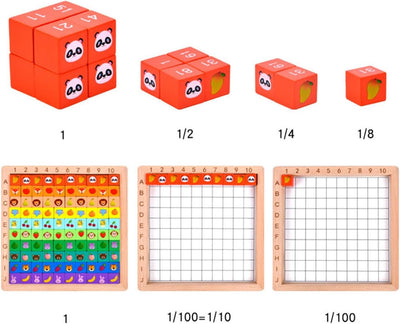 Fidtoy Wooden Multifunctional Number Alphabet and Animals Pattern Blocks Montessori Pixel Art Learning Toy for Kids Ages 2 to 6