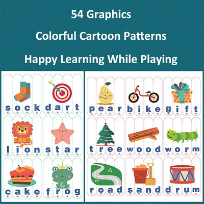Fidtoy Jeu de Mots en Bois pour Enfants de 2 à 6 Ans, Puzzle de Mots, Alphabet, Jeu d'Association