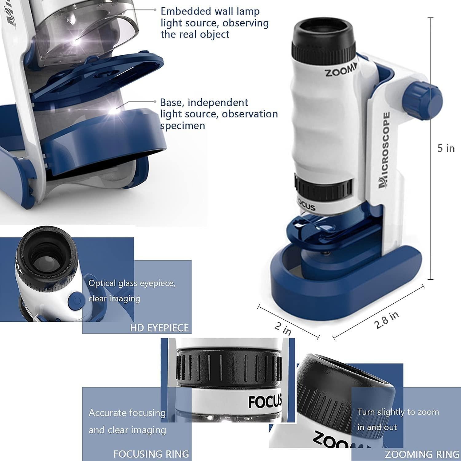 Microscope scientifique portable STEM Kit d'expérimentation avec zoom 120x - 220