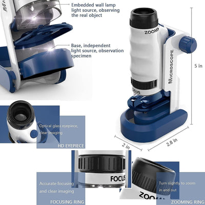 Microscope scientifique portable STEM Kit d'expérimentation avec zoom 120x - 220