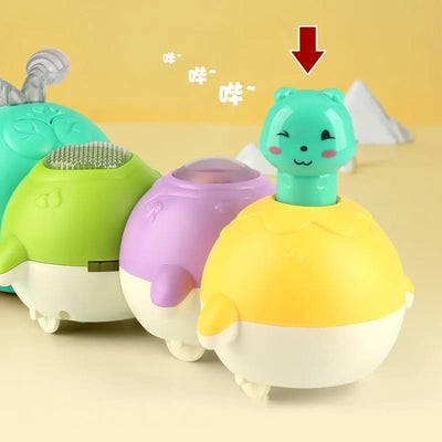 Fidtoy Magnetic Cute Electric Caterpillar Baby Toy with Light Sound for Babies Crawling Sensory Play Age 6M+