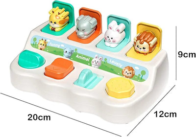 Fidtoy Cute Animal Learning Pop Up Toy for Toddlers 12+ Months Interactive Cause and Effect Educational Animal Activity Toy