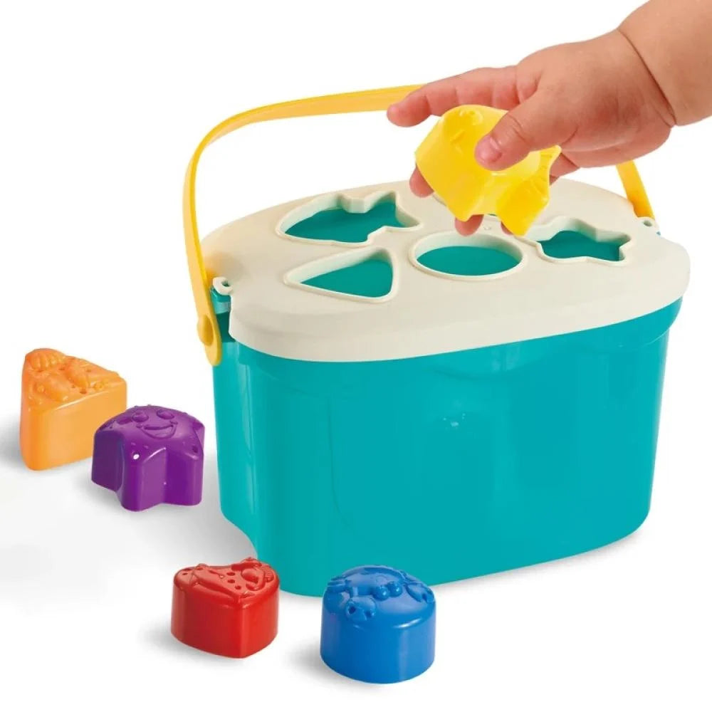 Fidtoy 2in1 Silicon Shape Sort and Stacking Bath Toy, Plastic Baby Bath Shape Sorting and Stacking Toy, Fine Motor Color Learning Toy Ages 6+ Months