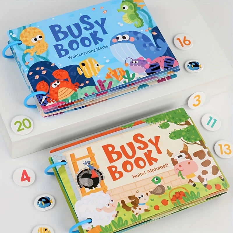 Livre d'activités Montessori Fidtoy pour tout-petits Apprentissage interactif Alphabet