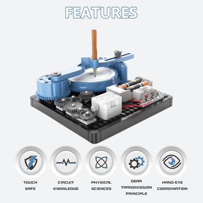 Fidtoy STEAM Electronics Exploration Circuit Machinery-Painting Kit for Kids Ages 8+, Plastic DIY Circuit Drawing Toy with Gears, Components and 48 Pattern Projects