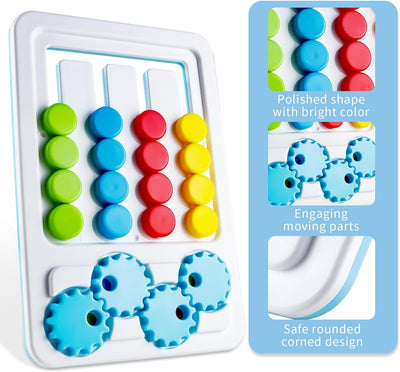 Juego de Lógica 2 en 1 de Engranajes con Patrón de Cuatro Colores - 006
