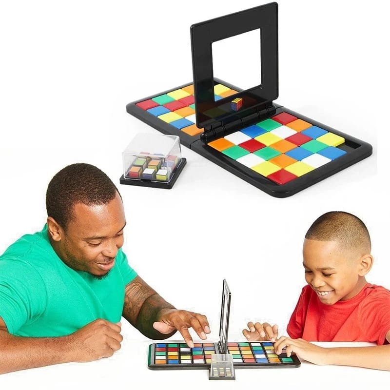 Fidtoy Multiplayer Magic Square Block Puzzle Game for Kids 5+ Portable Two Player Pattern Matching Board