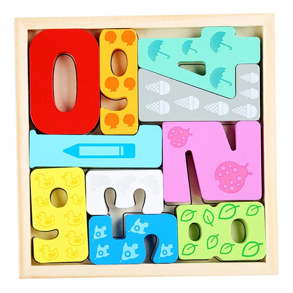 Fidtoy Tangram de Madera - Juguete Educativo de Números para Niños Pequeños Aprendizaje Temprano de Matemáticas Rompecabezas Montessori
