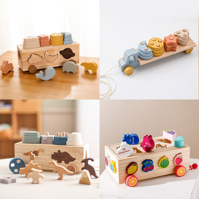 Juguetes de rompecabezas de madera multifuncionales para educación temprana para niños | Aprendizaje y juego sensorial amigables con el autismo