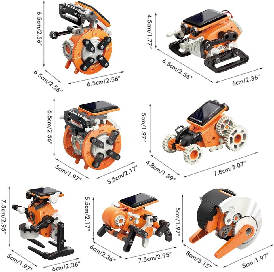 Fidtoy Kit Robot Solaire 7 en 1 STEM pour Enfants, Jouet de Construction Robotique Solaire DIY, Kit Scientifique d'Ingénierie sur les Énergies Renouvelables, Âge 8+